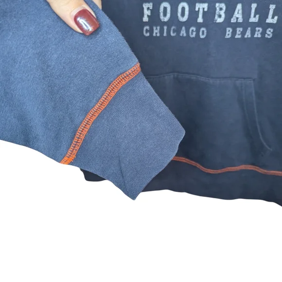 Chicago Bears NFL Team Apparel Women’s Hoodie Large Colorblock Navy White Fleece - Picture 6 of 10